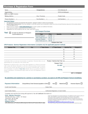 ICAA CPD Seminar Registration Form