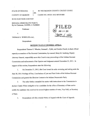 MOTION TO STAY PENDING APPEAL - in