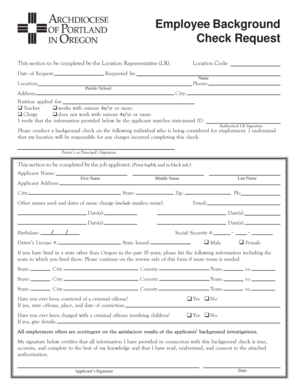 Employee Background Check Request