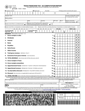 Texas Franchise Tax EZ Computation Report