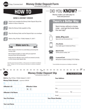 Money Order Deposit Form
