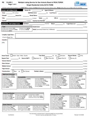 Single Residential Units Data Form