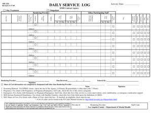 Medi-Cal Daily Service Log