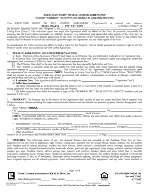 Exclusive Right to Sell Listing Agreement