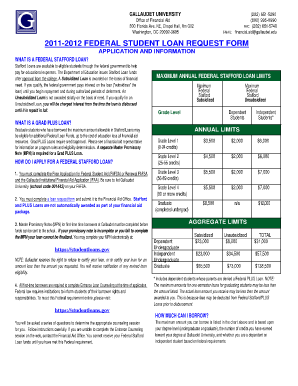 2011-2012 Federal Student Loan Request Form