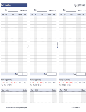 Diabetic Food Diary Template Excel from www.pdffiller.com