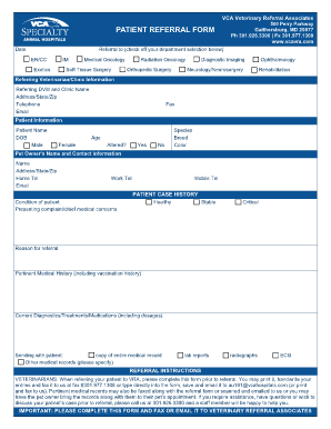 Veterinary Patient Referral Form