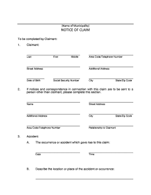 Notice of Claim Instructions