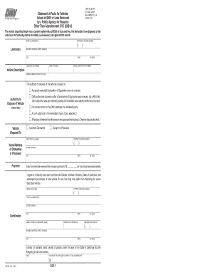 California Vehicle Lien Sale Statement