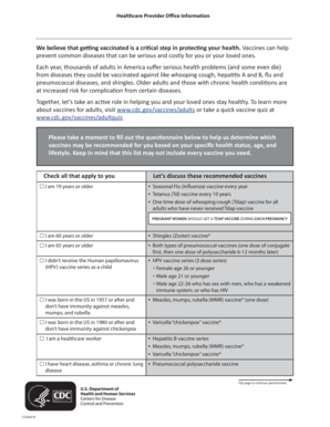 Adult Vaccine Recommendation Questionnaire