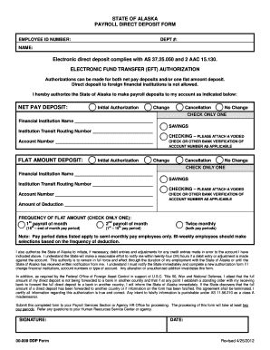 State of Alaska Payroll Direct Deposit Form