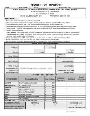 Fillable Online dccourts Revised Transcript Request v3..xlsx - dccourts ...