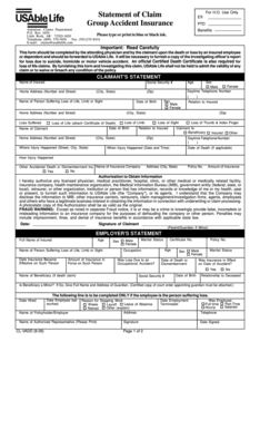 Group Accident Insurance Claim Form