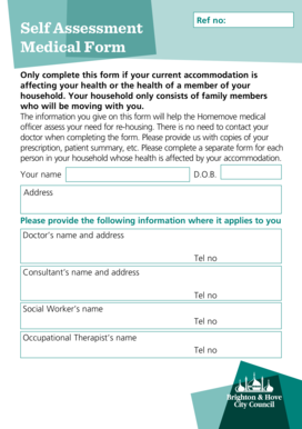 Medical Form for Rehousing