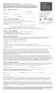 Connecticut Absentee Ballot Application