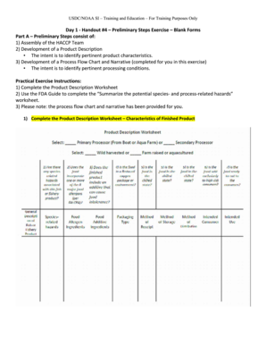 Daily exercise chart - Preliminary Steps Exercise - seafood nmfs noaa