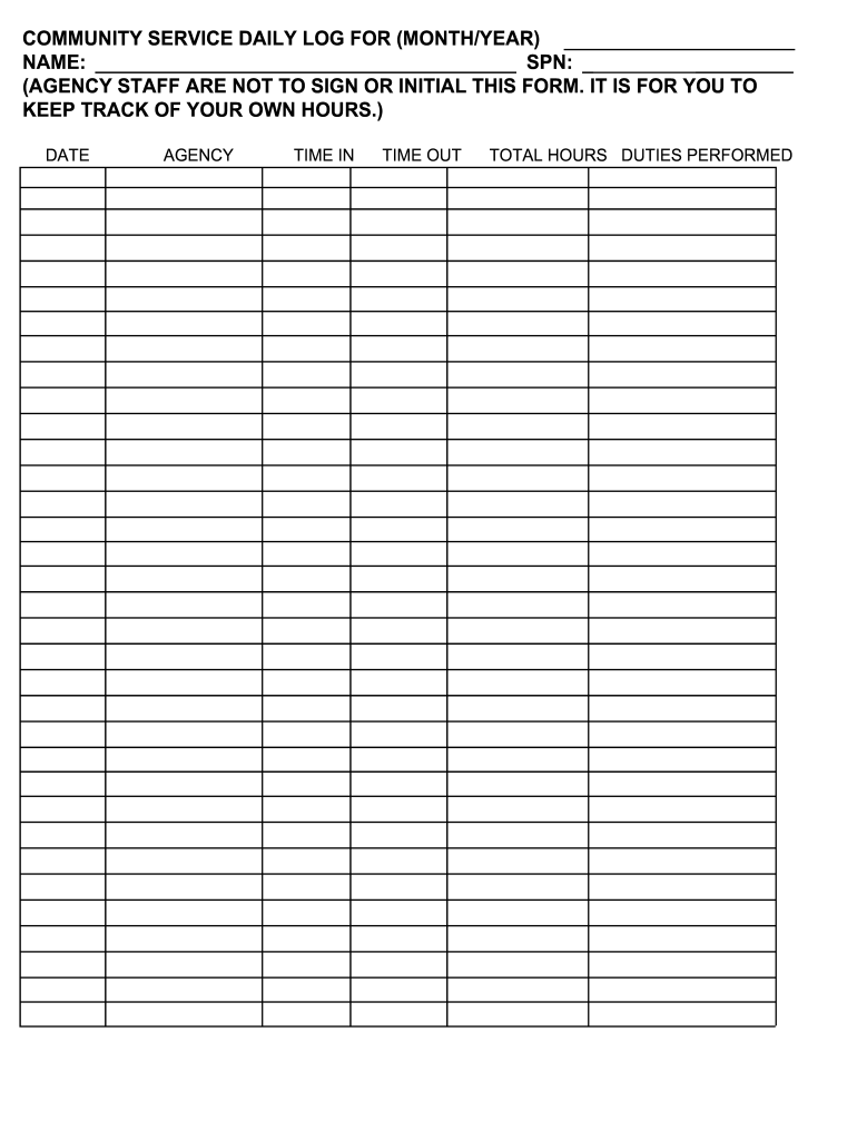 Community Service Harris County Form Fill Online Printable Fillable