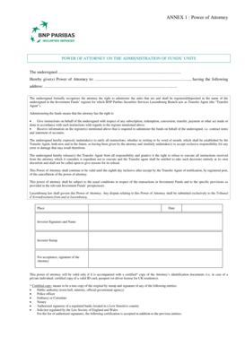 Power of Attorney for Fund Administration