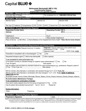 Belimumab Preauthorization Request Form