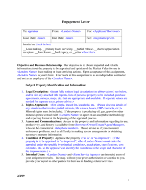 Real Estate Appraisal Engagement Letter