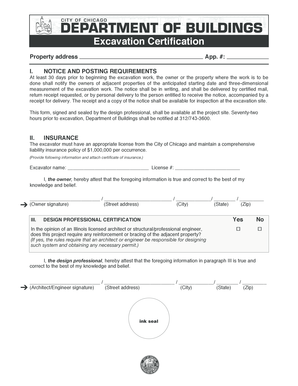 Chicago Excavation Certification