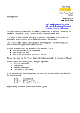 Residential Lease Application Form