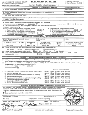 FEMA Elevation Certificate