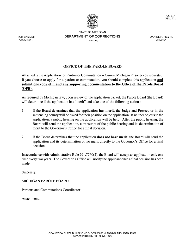 state of michigan form cfj 515 2011-2019 Preview on Page 1
