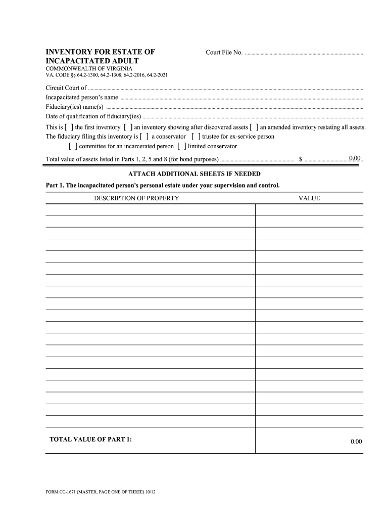 form cc 1671 Preview on Page 1