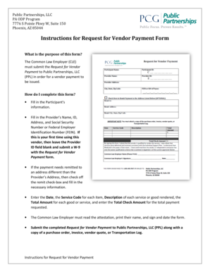 Request for Vendor Payment Form