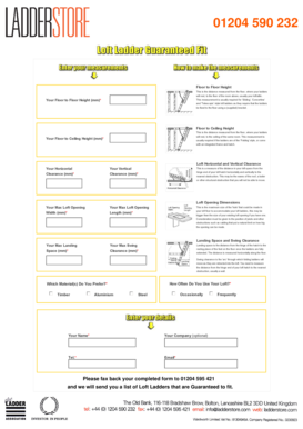 Loft Ladder Measurement Form