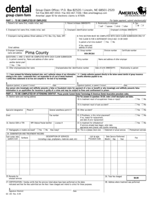 Ameritas Dental Group Claim Form