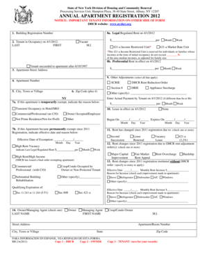 New York Annual Apartment Registration Form