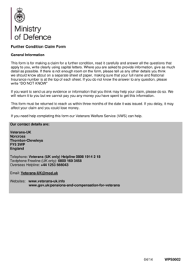 Further Condition Claim Form