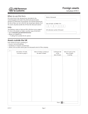 UK Inheritance Tax Form IHT417