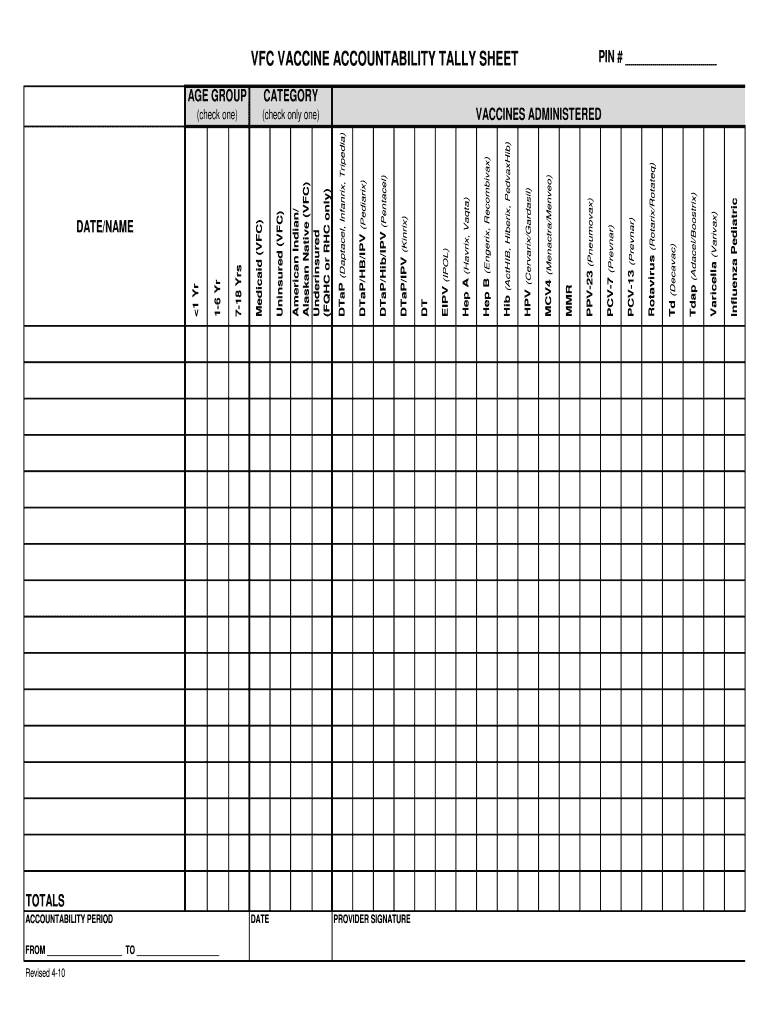 Vfc Tally Sheets Revised 3 2112 Xlsx Fill Online, Printable, Fillable