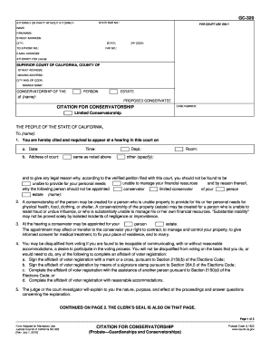 California Conservatorship Citation
