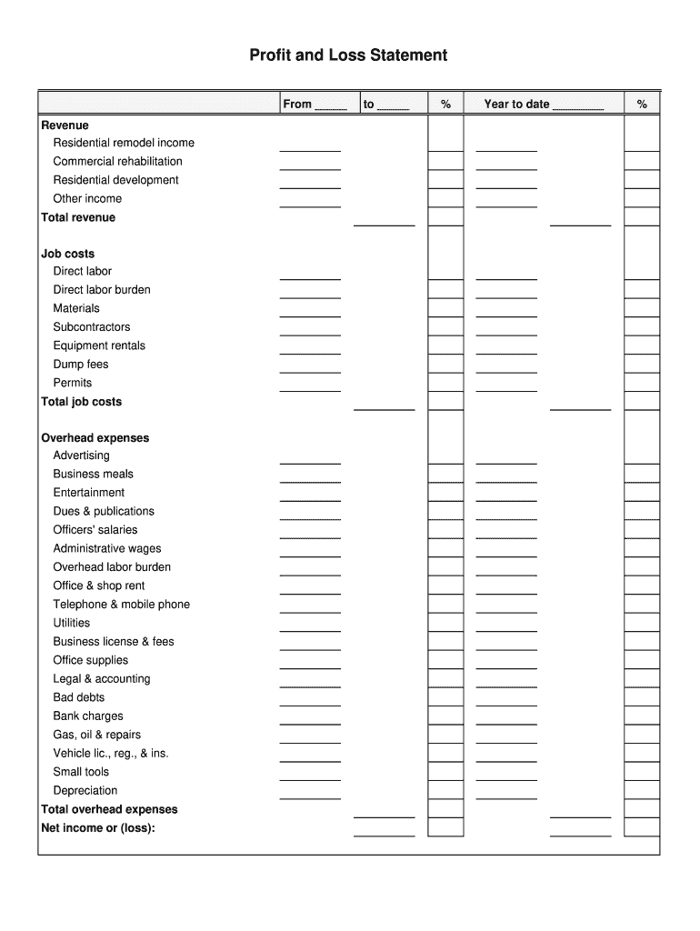 P And L Form Fill Online Printable Fillable Blank PdfFiller P And L Form Fill Online Printable Fillable Blank PdfFiller