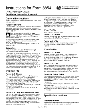 Form 8854 Instructions