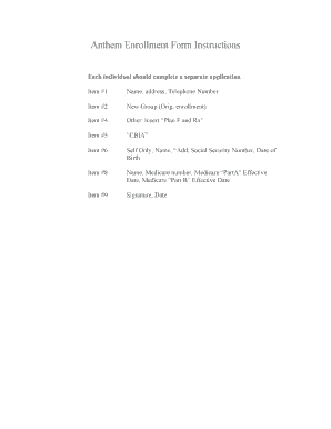 Anthem enrollment form