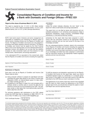 Examination invigilator report sample - FFIEC 031 March 2015 Reporting Form - ffiec