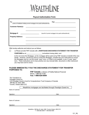 Payout Authorization Form