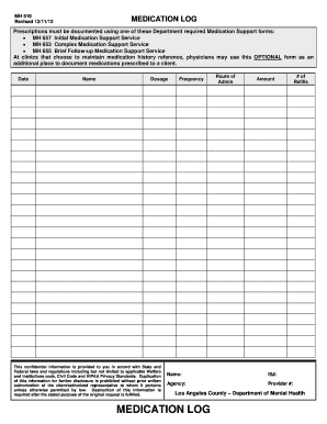 Medication Log Form
