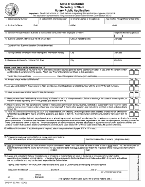 California Notary Public Application