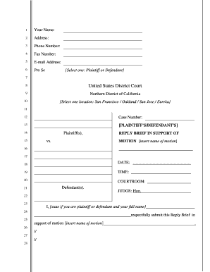 Reply Brief in Support of Motion