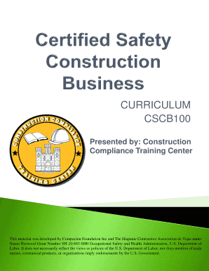 Completion certificate construction - Compliance Training Center - osha