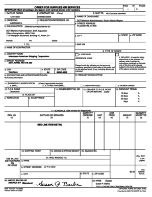 Order for Supplies or Services
