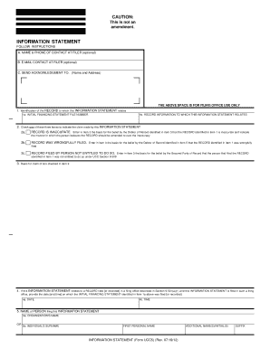 Information Statement Form UCC5