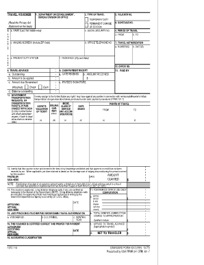 US Federal Travel Voucher