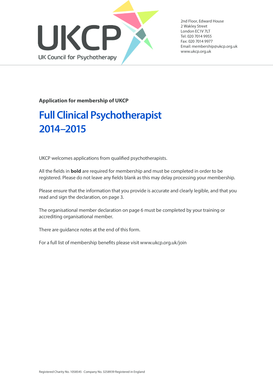 UKCP Full Clinical Psychotherapist Membership Application
